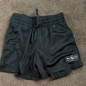 abercrombie kids Black Mesh Double-Layer Athletic Shorts
